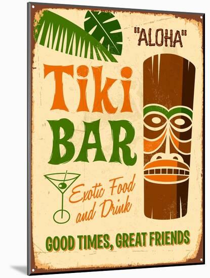 Vintage Design -  Tiki Bar-Real Callahan-Mounted Art Print