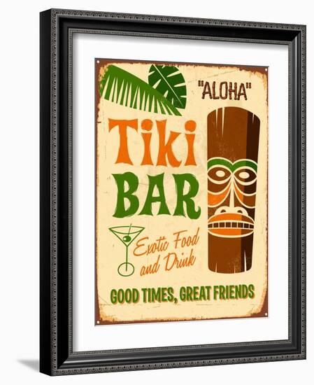 Vintage Design -  Tiki Bar-Real Callahan-Framed Art Print