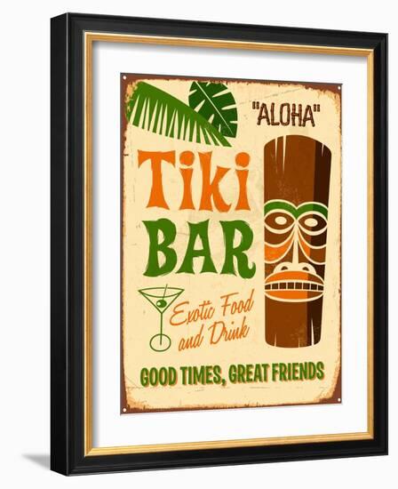 Vintage Design -  Tiki Bar-Real Callahan-Framed Art Print