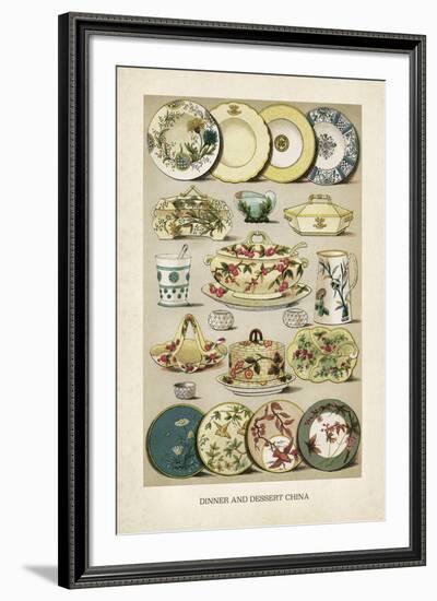 Vintage Dinner China-The Vintage Collection-Framed Giclee Print