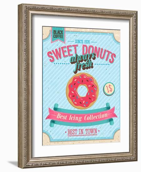 Vintage Donuts Poster-avean-Framed Art Print