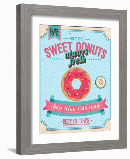 Vintage Donuts Poster-avean-Framed Art Print