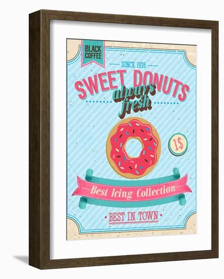 Vintage Donuts Poster-avean-Framed Art Print