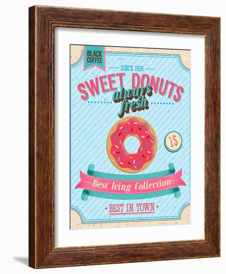 Vintage Donuts Poster-avean-Framed Art Print