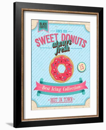 Vintage Donuts Poster-avean-Framed Art Print