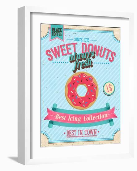Vintage Donuts Poster-avean-Framed Art Print