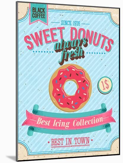 Vintage Donuts Poster-avean-Mounted Art Print