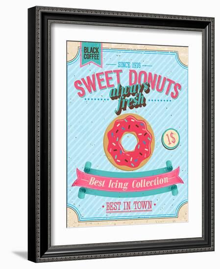 Vintage Donuts Poster-avean-Framed Art Print