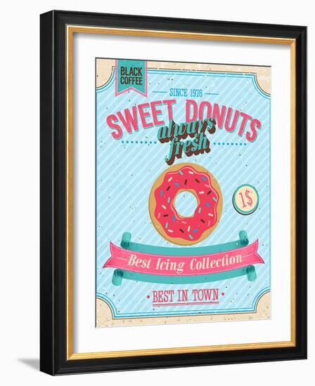 Vintage Donuts Poster-avean-Framed Art Print