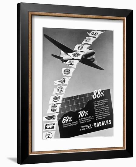 Vintage Douglas DC-3 Ad-null-Framed Art Print