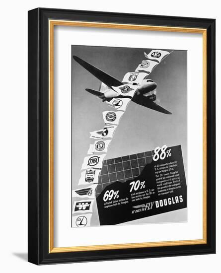 Vintage Douglas DC-3 Ad-null-Framed Art Print