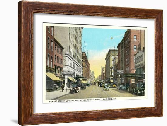 Vintage Downtown Baltimore-null-Framed Art Print