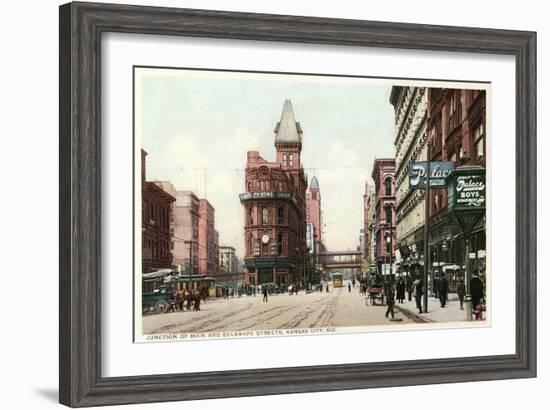 Vintage Downtown Kansas City-null-Framed Art Print