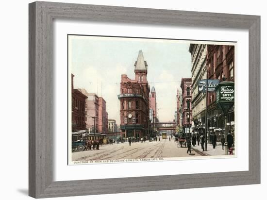 Vintage Downtown Kansas City-null-Framed Art Print