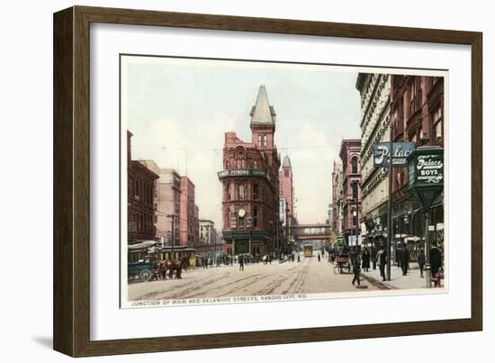 Vintage Downtown Kansas City-null-Framed Art Print