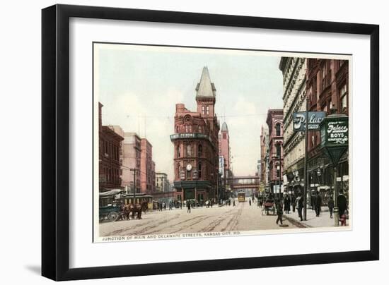 Vintage Downtown Kansas City-null-Framed Art Print