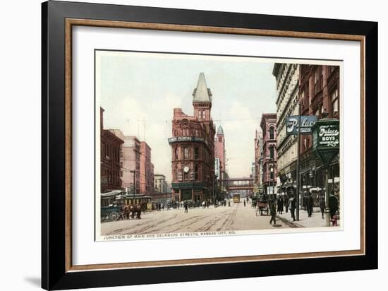 Vintage Downtown Kansas City-null-Framed Art Print