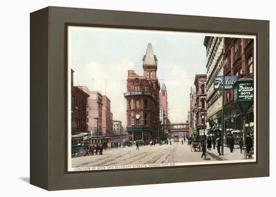 Vintage Downtown Kansas City-null-Framed Stretched Canvas