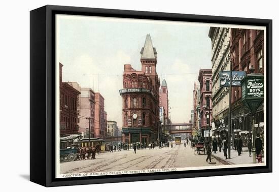 Vintage Downtown Kansas City-null-Framed Stretched Canvas