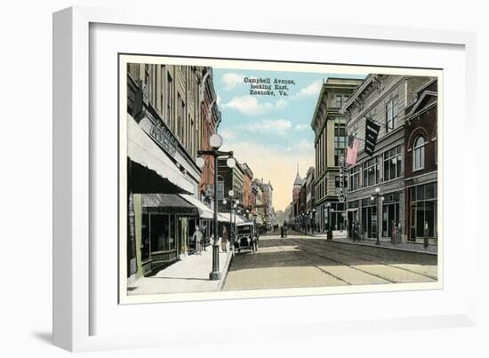 Vintage Downtown Roanoke-null-Framed Art Print