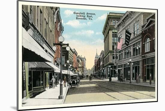 Vintage Downtown Roanoke-null-Mounted Art Print