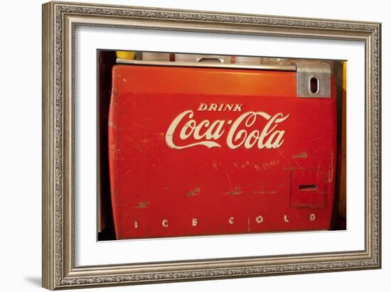 Vintage Drink Coca Cola Ice Cold Coke Vending Machine Photo Poster-null-Framed Art Print