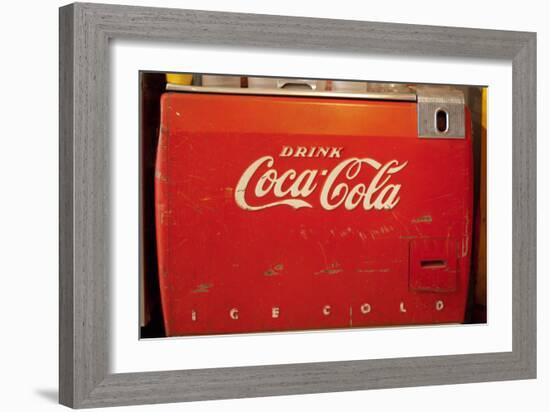 Vintage Drink Coca Cola Ice Cold Coke Vending Machine Photo Poster-null-Framed Art Print