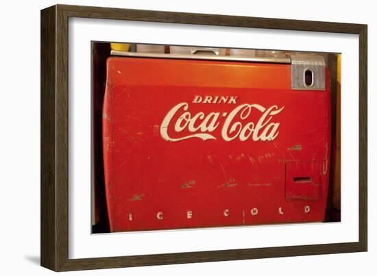 Vintage Drink Coca Cola Ice Cold Coke Vending Machine Photo Poster-null-Framed Art Print