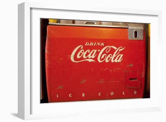 Vintage Drink Coca Cola Ice Cold Coke Vending Machine Photo Poster-null-Framed Art Print