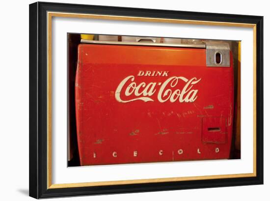 Vintage Drink Coca Cola Ice Cold Coke Vending Machine Photo Poster-null-Framed Art Print