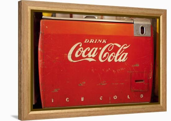Vintage Drink Coca Cola Ice Cold Coke Vending Machine Photo Poster-null-Framed Stretched Canvas