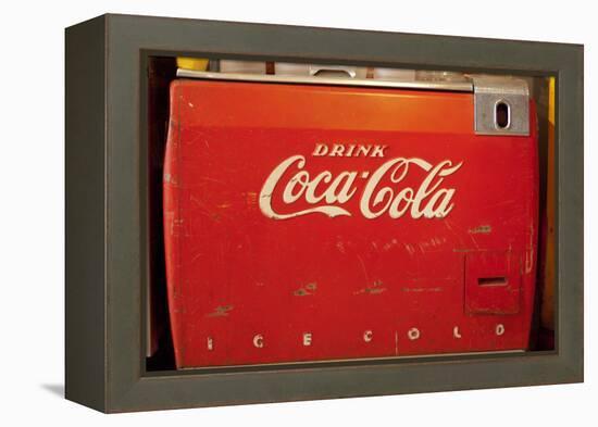 Vintage Drink Coca Cola Ice Cold Coke Vending Machine Photo Poster-null-Framed Stretched Canvas