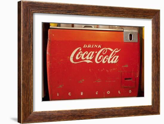 Vintage Drink Coca Cola Ice Cold Coke Vending Machine Photo Poster-null-Framed Premium Giclee Print