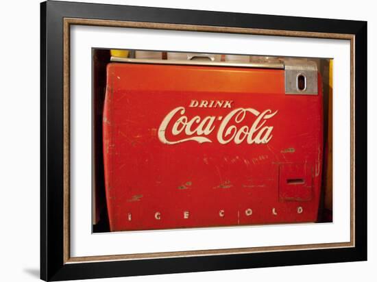 Vintage Drink Coca Cola Ice Cold Coke Vending Machine Photo Poster-null-Framed Premium Giclee Print