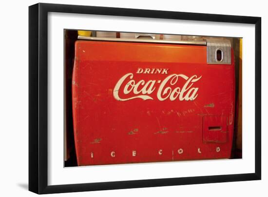 Vintage Drink Coca Cola Ice Cold Coke Vending Machine Photo Poster-null-Framed Premium Giclee Print