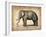 Vintage Elephant-NaxArt-Framed Art Print