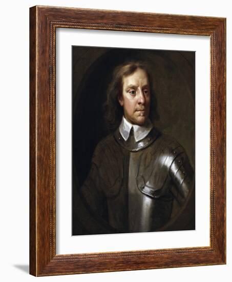 Vintage English History Painting of Lord Protector Oliver Cromwell-Stocktrek Images-Framed Art Print