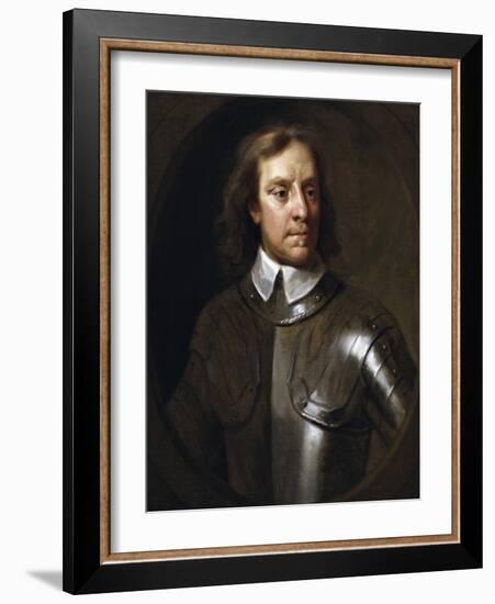 Vintage English History Painting of Lord Protector Oliver Cromwell-Stocktrek Images-Framed Art Print