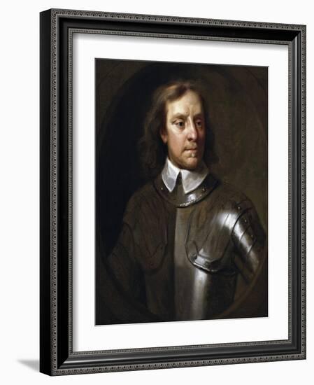 Vintage English History Painting of Lord Protector Oliver Cromwell-Stocktrek Images-Framed Art Print