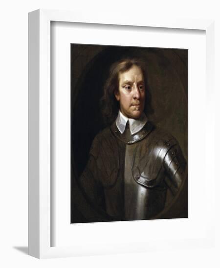 Vintage English History Painting of Lord Protector Oliver Cromwell-Stocktrek Images-Framed Art Print