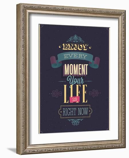 Vintage "Enjoy Every Moment" Poster-avean-Framed Art Print