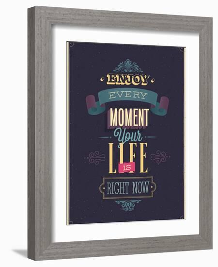 Vintage "Enjoy Every Moment" Poster-avean-Framed Art Print