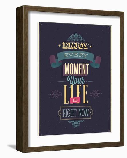 Vintage "Enjoy Every Moment" Poster-avean-Framed Art Print