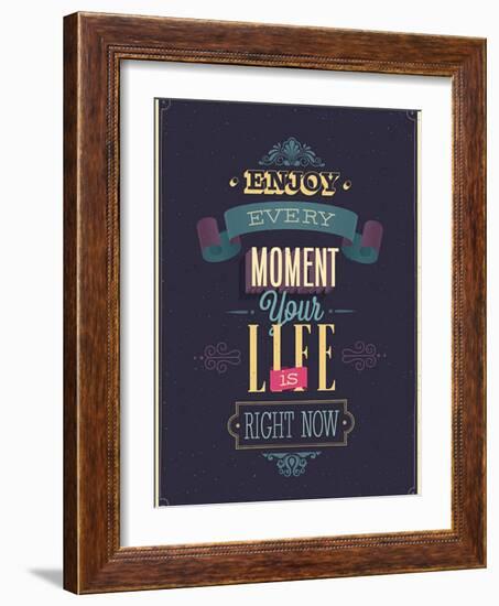 Vintage "Enjoy Every Moment" Poster-avean-Framed Art Print