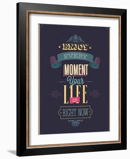 Vintage "Enjoy Every Moment" Poster-avean-Framed Art Print