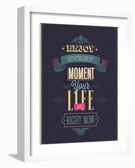 Vintage "Enjoy Every Moment" Poster-avean-Framed Art Print