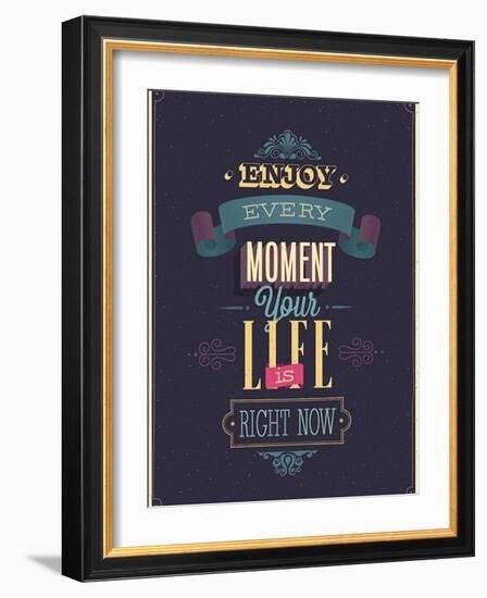 Vintage "Enjoy Every Moment" Poster-avean-Framed Art Print