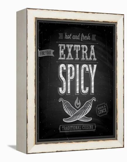 Vintage Extra Spicy Poster - Chalkboard-avean-Framed Stretched Canvas