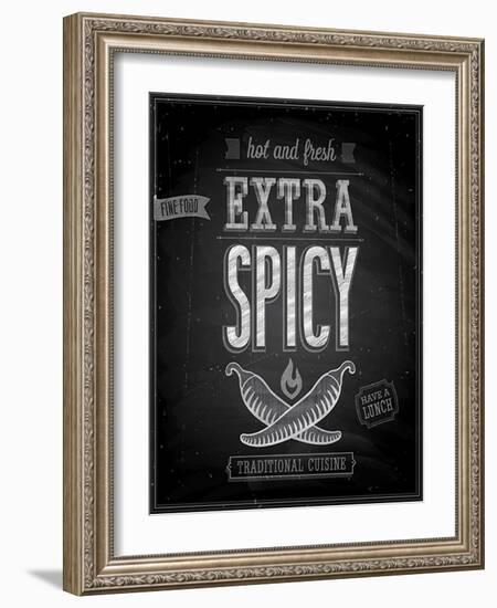 Vintage Extra Spicy Poster - Chalkboard-avean-Framed Art Print