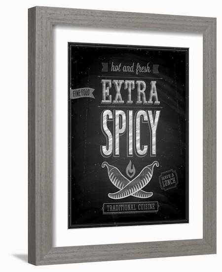 Vintage Extra Spicy Poster - Chalkboard-avean-Framed Art Print